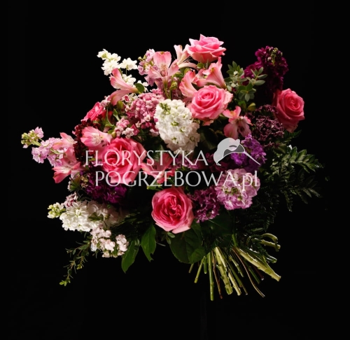 bukiet pogrzebowy różowe kwiaty Warszawa | bukiet na pogrzeb różowy Warszawa