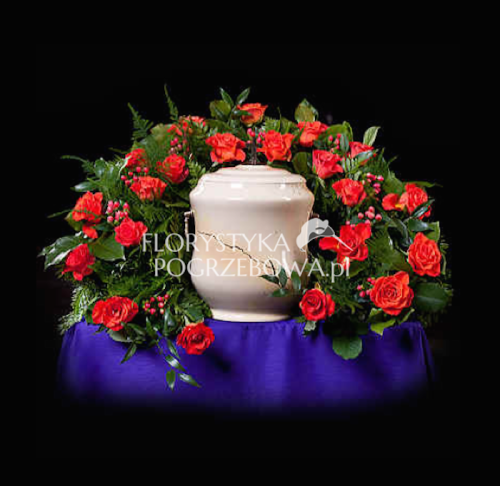 dekoracja urny Warszawa | stroik do urny | kwiaty do urny